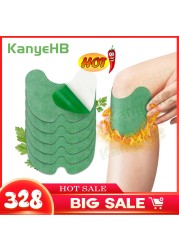 6/24pcs Wormwood Knee Pain Relief Patch Herbal Hot Compress Relaxing Knee Medical Plaster Arthritis Muscle Joints Knee Stickers