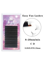 MASSCAKU Make Up Super Long Easy Fanning False Eyelash Extension 8-20mm Fast Blooming 2d-20d Fanning Lashes for Building