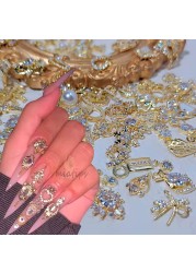 Mix 30pcs Manicure Metal Nail Art Decoration Charm Golden Silver Alloy Jewelry Variety of Patterns Mixed Random Nail Accessories