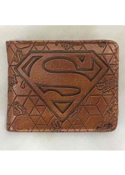 Marvel Superhero PU Leather Wallet, PU Leather Wallet with Embossed Card Holder for Men, Anime Superman Wallet