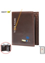 Smart Bluetooth Wallet Men's Genuine Leather Short Wallet Leisure Multifunction Card Holder Package Luxury Business Wallet