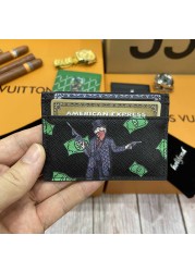 Holifend 2021 Genuine Genuine Leather Card Holder for Men Credit ID Card Holder Leather Card Holder