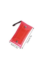 New Transparent PVC Key Wallet Case Chain Ring Pouch Car Keychain Housekeeper Women Coin Bag Mini Rouge Storage Bag
