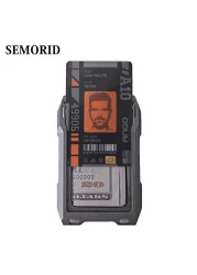 SEMORID RFID Metal Credit Card Holder Unique Wallet Business Man Badge Holder Small Pilot Small Size Wallet For Gift Tarjetero