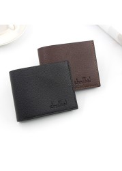 New men's wallet fashion smooth soft leather cross section multi-function wallet tide short men's wallet quality assurance