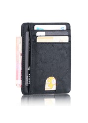 Slim rfid blocking leather wallet credit id card holder money purse for men women fashion bag