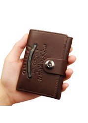 2022 Vintage Luxury Leather Men Wallet Short Slim Male Purses Money Clip Credit Card Dollar PU Leather Wallet Men's Wallet Card