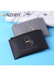 Fashion Women Cat Printing Credit Card ID Card Multi Slot Card Holder Ladies Casual PU Leather Small Coin Purse Wallet Case