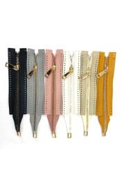 1PC Bag Accessories Custom DIY Zipper For Woven Bag Hardware Soild Zipper Sewing Accessory Useful Bag Zipper PU Leather