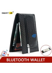 Smart Bluetooth Wallet Money Clip RFID Blocking Genuine Leather Women and Men Wallet Card Holder Small Thin Wallet