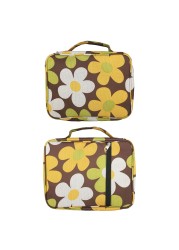 Waterproof Cover Portable Canvas Bible Cover Floral Pattern Handbag With Handle And Zippered Carrying Pocket Book Holder