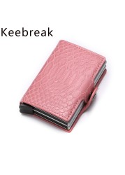 Women Counter Rfid id Credit Card Holder Case Wallet Crocodile Business Bank Card Holder Bag Pink Creditcard Visit Card Holder Trolley