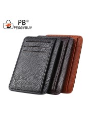 Small Wallet Wallet Casual Leather Card Holder Men PU Litchee Style Vintage Card Holder Women Solid Color Small Wallets