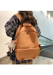 SEETIC Fashion Women School Bags Solid Color Famale Backpack Waterproof Nylon Student Backpack Women Casual School Bag