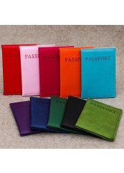 New Fashion PU Women's Passport Holder Couple Models Girls Passport Cover Unisex Card Case Man Card Holder