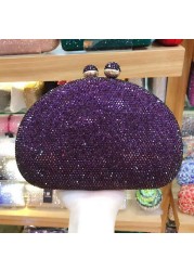 XIYUAN - Women's Crystal Evening Bag, Black/Silver/Purple/Pink/Red, Beads, Day, Rhinestone Wedding Purse