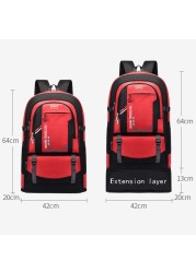 70L Men Expandable Oxford Travel Bags Outdoor Sports School Bag School Bags Climbing Fishing Hiking Pack for Male Female