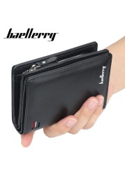 Baellerry Short Men Wallets New Fashion Card Holder Multifunction Organ Leather Wallet Male Zipper Wallet With Coin Pocket