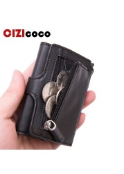 Pop Up Rfid Black Wallet ID Card Case Men Rfid Button Credit Card Holder High Quality Metal Aluminum Auto Coin Purse