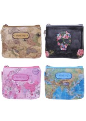 Fashion Lovely Cartoon Rose Skull Personality 3D Plaid Zipper Coin Small Wallet Change Wallets PU Leather