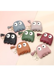 Creative Cartoon Coin Purse Mini Card Holder Female Ins Style Genuine Leather Wallet Clutch Bag Mini Key Holder for Girls Nice Gift