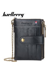 Retro Genuine Leather Men Wallet Fashion Zipper Soft PU Passport Passport Cover Coin Purse Credit Card Holder Short Slim Wallet for Men