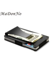 Rfid Card Holder Wallets Men Women Slim Thin Metal Wallet Small Size Male Money Bags Small Black Wallet Wallet for Men 2021