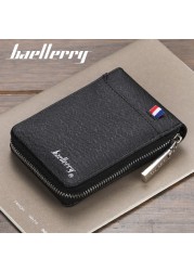 Small Fashion Zipper Men Wallet Short Credit Card Holder for Male Vintage Small Man Wallet with Coin Pocket 058-K9105