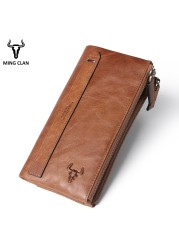 Women Wallet Genuine Leather Female Coin Purse RFID Double Zipper Ladies Long Clutch Bag Credit Card Holder Phone Wallets Woman