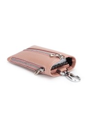 Women's key bag multifunctional leather home key bag 2-in-1 first layer cowhide storage wallet pocket waist car hanging bag