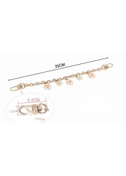 Designer chain belt flower charms gold silver metal chain charm handbag bag purse replacement accessories high quality