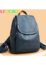 Women Quality Leather Backpack For Girls Bag Doss Casual Daypack Black Backpack Vintage School Bags For Girls Mochila Backpack