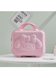 Lettie Pudding Dog Anime Storage Box Kawaii Makeup Bag 14 Inch ABS Small Student Cartoon 3D Rabbit Trave Luggage