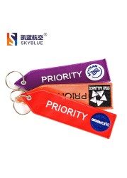 Priority Luggage Embroidery Travel Luggage Tag Boxes Red Orange Purple Star Alliance One World Skyteam Key Chain Keyring