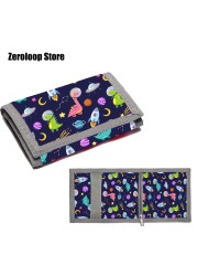 Customized cartoon printing children cute coin purse student canvas foldable fashion small wallet thin bank card holder