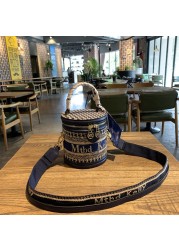 Hong Kong Counter Leather Women's Bag 2022 New Qianniao Lattice Bucket Bag Autumn Winter Texture Cylinder One Shoulder Handbag