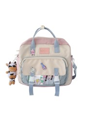 Mini Canvas Backpack Teenage Girls School Backpack For Female Student Women Patchwork Kawaii Small Backpack Mochila