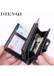 DIENQI-حامل بطاقة ائتمان كبير ، حامل بطاقات من ألياف الكربون ، مضاد للمغناطيسية ، مع قفل RFID ، الحد الأدنى من الأمان ، عملة