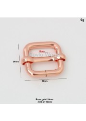 10-50pcs 6 colors 4 size 16mm 20mm 26mm 33mm rose gold slider buckle DIY strap tape roll buckle strap adjuster tri-slide buckle