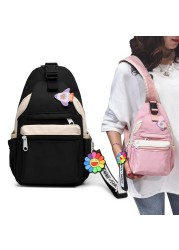 Women INS Fashion Shoulder Bag Messenger Bag Teenager School Crossbody Bags Canvas Canvas Chest Bag for Female Sports Travel Package