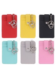 Women Mini Card Holder Portable ID Card Holder Card Cover Desk Work Keychain Keychain Tool