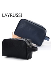 LAYRUSSI Fashion PU Cosmetic Bag Hand Wash Bag Portable Men Women Storage Bag Travel Cosmetic Supplies Lipstick Beauty Makeup Bag