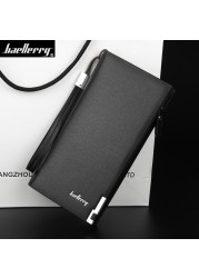 2020 Baellerry Business Men's Wallets Solid PU Leather Long Portable Cash Purses Casual Standard Male Clutch Bag