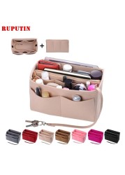 New Popular Women Makeup Organizer Felt Cloth Insert Bag Multifunction Travel Cosmetic Bag Girl Toiletry Storage Liner Bags