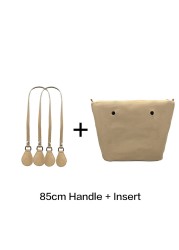 1 Set Lining Fabric Insert Interior Pocket with 85cm Obag Long Handles Microfiber Leather Handles for Classic Small O Bag Accessories