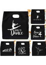 Born to Dance Graphics Fashion Girl Lunch Pouch Harajuku Canvas Reusable Thermal Bag High Capacity Soul Dance Cute Colorful Box