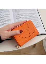 2022 New Girls Kawaii ID Card Purses PU Leather Women Short Student Cute Zipper Small Wallet Female Fashion Candy Color