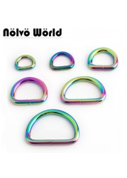 Heavy Duty Metal Sewing Rings, Rainbow Open D-Ring Belt Rings, 10-50 Pieces, Full Size 10-13-15-25-32-38mm, For Sewing Wholesale