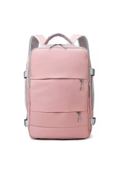 Pink Women Travel Bag Water Repellent Anti-theft Stylish Casual Daypack With Luggage Strap And USB Charging Port Backpack