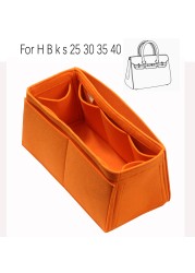 For H 25 Bir 30 k s 35 40 Handmade 3mm Felt Insert Bags Organizer Makeup Handbag Organize Portable Cosmetic Base Figure